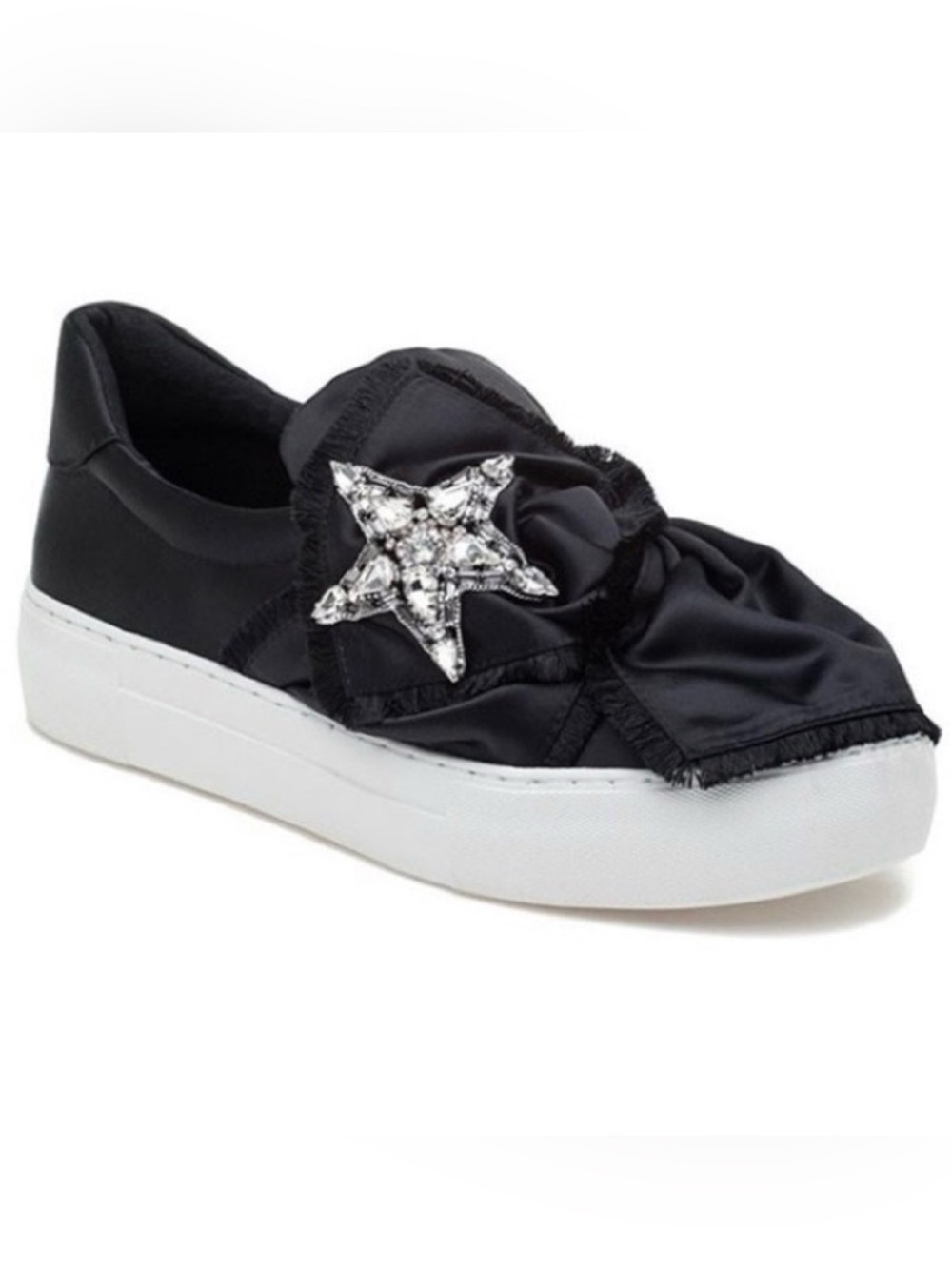 J/SLIDES Astor Black Satin Sneakers size 7